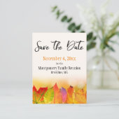 Wiedersehen Save the Date Herbstleaf-Grenze Ankündigungspostkarte (Stehend Vorderseite)