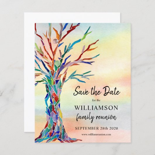 Wiedersehen-Save the Date-Karte der Haushaltsfamil (Vorne/Hinten)