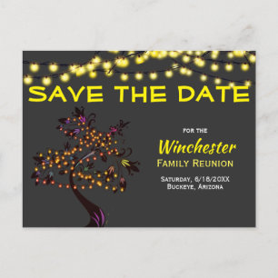 Wiedersehen Save the Date Leuchtenbaum Ankündigungspostkarte