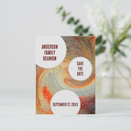 Wiedersehen Save the Date Orange Brown Groovy Postkarte