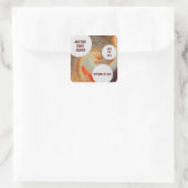 Wiedersehen Save the Date Orange Brown Groovy Quadratischer Aufkleber (Tasche)