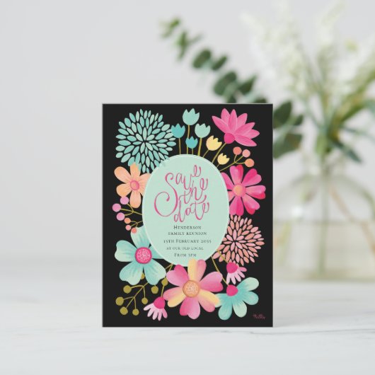 Wiedersehen-Save the Date Party-Postkarte Postkarte (Stehend Vorderseite)