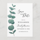 Wiedersehen Save the Date Postkarte der Eucalyptus (Vorderseite)