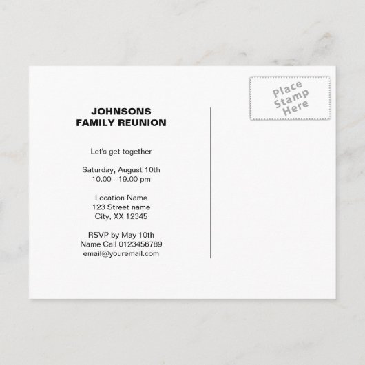 Wiedersehen-Save the Date Postkarten (Rückseite)