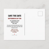 Wiedersehen Save the Date rot in der Schulklasse Ankündigungspostkarte (Rückseite)