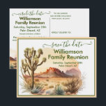 Wiedersehen Save the Date Südwestlicher QR-Code Ankündigungspostkarte<br><div class="desc">Charmante Aquarellkarte,  die die Wiedersehen der Familie mit dieser Save the Date Postkarte ankündigt. Informationen auf der Rückseite,  um Wiedersehen-Website und Website QR-Code,  wenn gewünscht. Für besondere Wünsche oder Design-Fragen senden Sie uns einfach einen Chat oder eine E-Mail an charmdesignstudio@rcn.com und wir helfen Ihnen gerne weiter.</div>