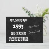 Wiedersehen Schwarz und Weiß der 20. Klasse Einladung (Stehend Vorderseite)