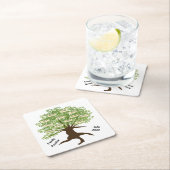 Wiedersehen - Set für kundenspezifische Papierdoku Rechteckiger Pappuntersetzer (Vor Ort)