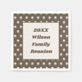 Wiedersehen Silver Polka Dot Pattern Elegant Serviette (Vorderseite)