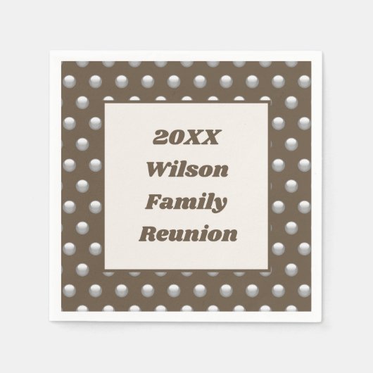 Wiedersehen Silver Polka Dot Pattern Elegant Serviette (Vorderseite)