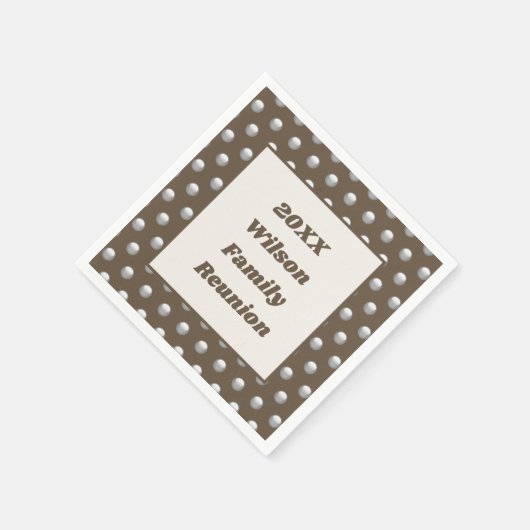 Wiedersehen Silver Polka Dot Pattern Elegant Serviette (Ecke)