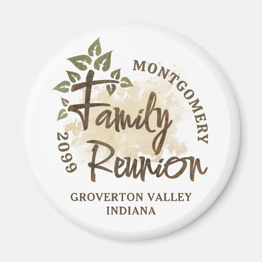 Wiedersehen-Skriptbaum-Jahr für Aquarellfarben Magnet (Vorne)