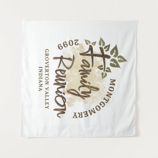 Wiedersehen-Skriptbaum Name Wasserfarbe Wandteppich (Vorderseite (Horizontal))