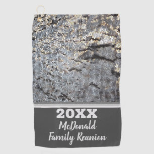 Wiedersehen Snakeskin Pattern Grau Mosaik Golfhandtuch