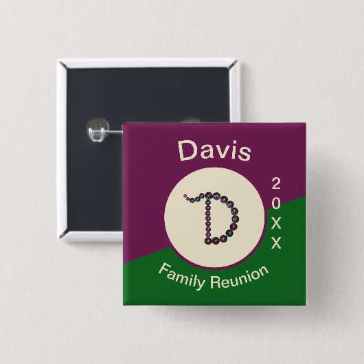 Wiedersehen: Sparkling Letter D (Initial) halten Button (Vorne & Hinten)