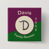 Wiedersehen: Sparkling Letter D (Initial) halten Button (Vorderseite)