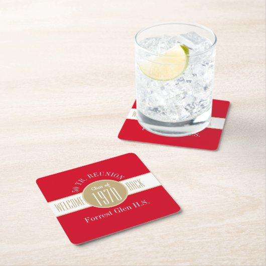 Wiedersehen Square Paper Untersetzer der 50. Klass (Vor Ort)