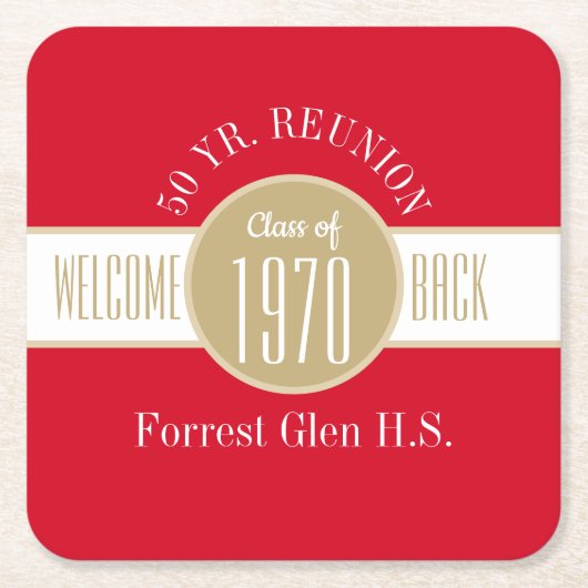 Wiedersehen Square Paper Untersetzer der 50. Klass (Vorderseite)