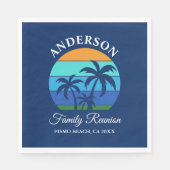 Wiedersehen Summer Beach Palm Tree Blue Paper Serviette (Vorderseite)