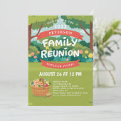 Wiedersehen Summer Picnic Fun Illustration Einladung (Stehend Vorderseite)