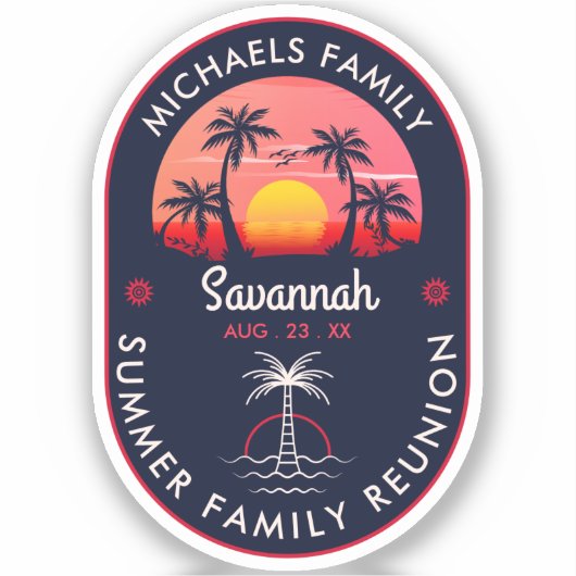 Wiedersehen Summer Sunset Beach Palm Tree Aufkleber (Vorderseite)