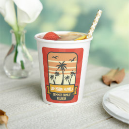 Wiedersehen Summer Sunset Beach Palm Tree Pappbecher