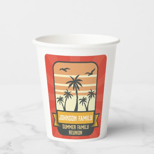 Wiedersehen Summer Sunset Beach Palm Tree Pappbecher (Vorderseite)