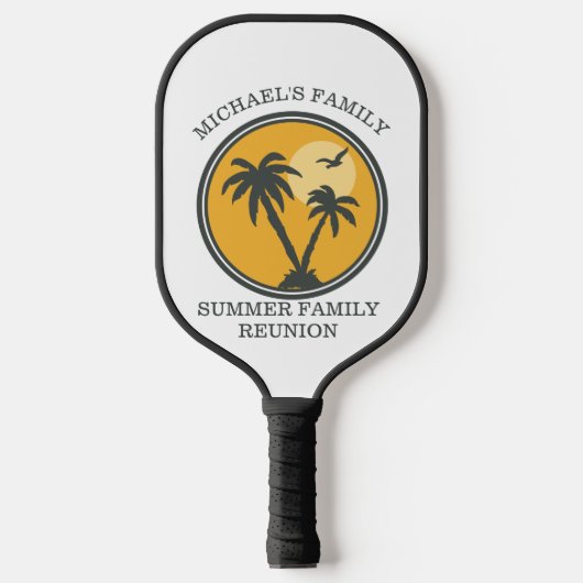 Wiedersehen Summer Sunset Beach Palm Tree Pickleball Schläger (Vorderseite)