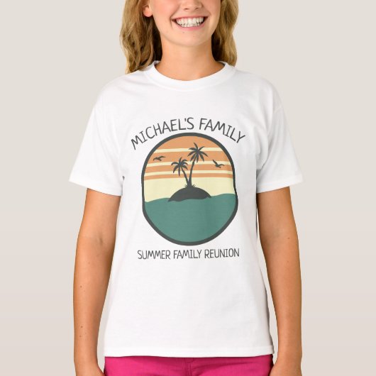 Wiedersehen Summer Sunset Beach Palm Tree T-Shirt (Vorderseite)