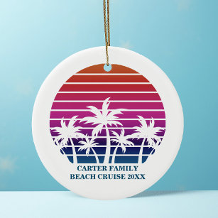 Wiedersehen Sunset Vacation Custom Beach Cruise Fa Keramik Ornament