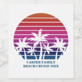 Wiedersehen Sunset Vacation Custom Beach Cruise Fa Weinetikett (Einzelnes Label)