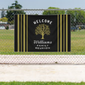 Wiedersehen Tree der Schwarz-weißen Gold Road-Trip Banner (Insitu)