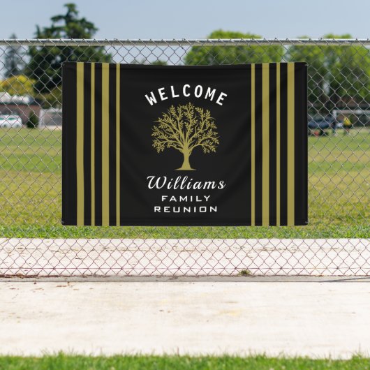 Wiedersehen Tree der Schwarz-weißen Gold Road-Trip Banner (Insitu)