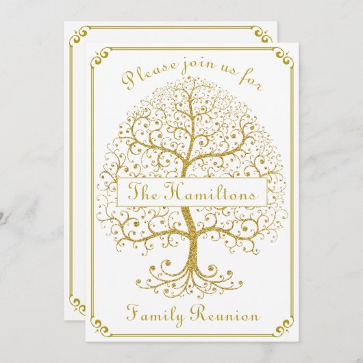 Wiedersehen Tree Family Elegante Luxus Modernes Go Einladung (Vorne/Hinten)