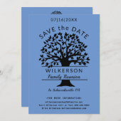 Wiedersehen Tree French Blue Save the Date Card (Vorne/Hinten)