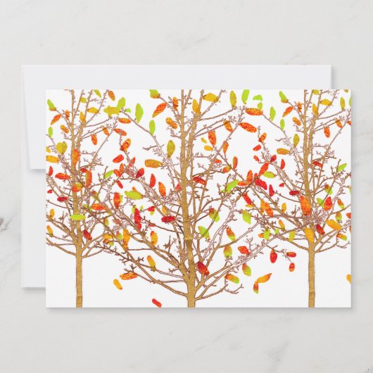 Wiedersehen Tree Wasserfarben Autumn Leaves der Fa Einladung (Rückseite)