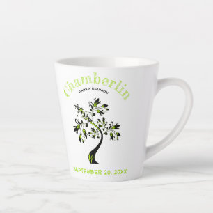Wiedersehen Trendy Bright Green Floral Artwork Milchtasse