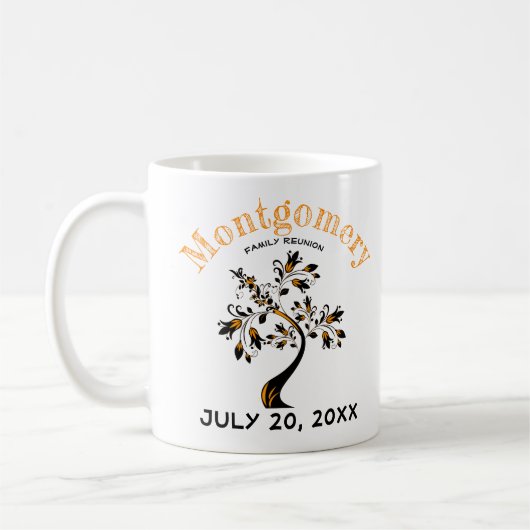 Wiedersehen Trendy Orange Black Tree Artwork Kaffeetasse (Links)