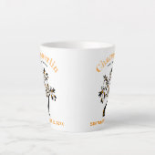 Wiedersehen Trendy Orange Blumenbaum Artwork Milchtasse (Vorderseite)