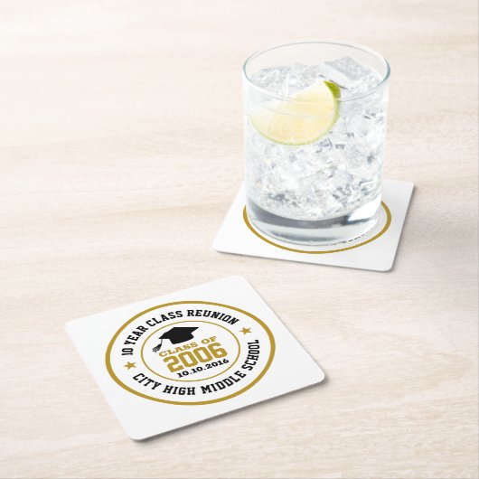 Wiedersehen Uni-Abschluss Jahr der High School Rechteckiger Pappuntersetzer (Vor Ort)