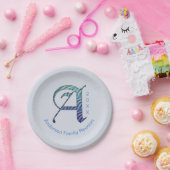Wiedersehen Unique Blue Letter A Monogramm Pappteller (Party)