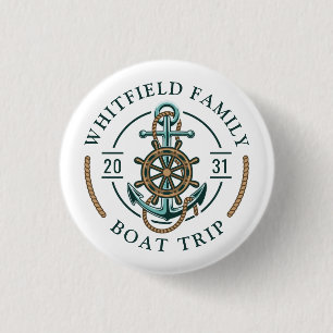 Wiedersehen Urlaub auf Nautical Boat Trip Family Button