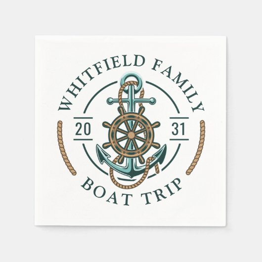 Wiedersehen Urlaub auf Nautical Boat Trip Family Serviette (Vorderseite)