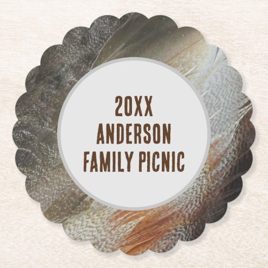 Wiedersehen-Veranstaltung "Family Picnic Feather F Untersetzer (Vorderseite)