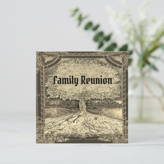 Wiedersehen Vintag Look Einladung (Stehend Vorderseite)