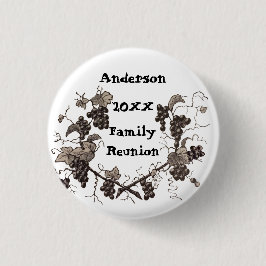 Wiedersehen Vintage Weintrauben Familienfest Button