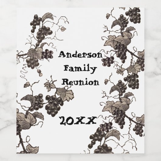 Wiedersehen Vintager Weintraum Grosses Ereignis Weinetikett (Einzelnes Label)