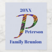 Wiedersehen Vivid Krawatte-FarbLetter P Monogramm Weinetikett (Einzelnes Label)