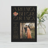 Wiedersehen vor der Gewerkschaft VorHochzeitsveran Einladung (Stehend Vorderseite)