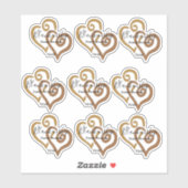 Wiedersehen-Vorlage für eine Goldene Herzkunst Aufkleber (Blatt)